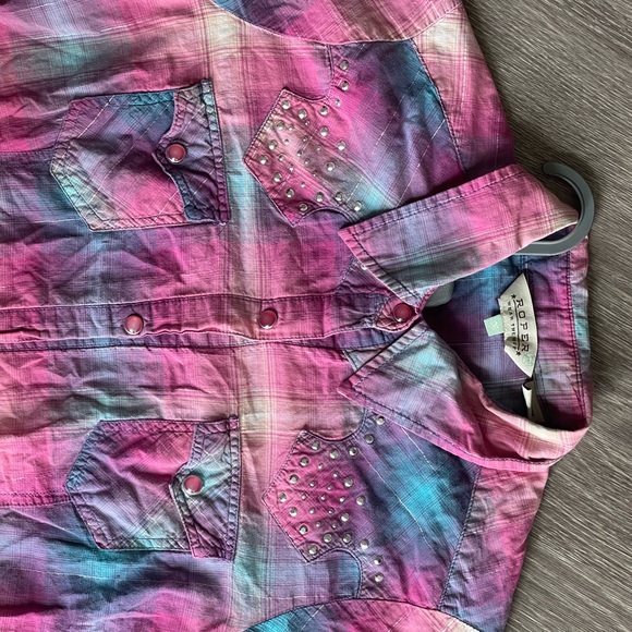 Bundle of two women’s pink western button-up shirts sz medium Cruel Girl & Roper - Picture 5 of 16